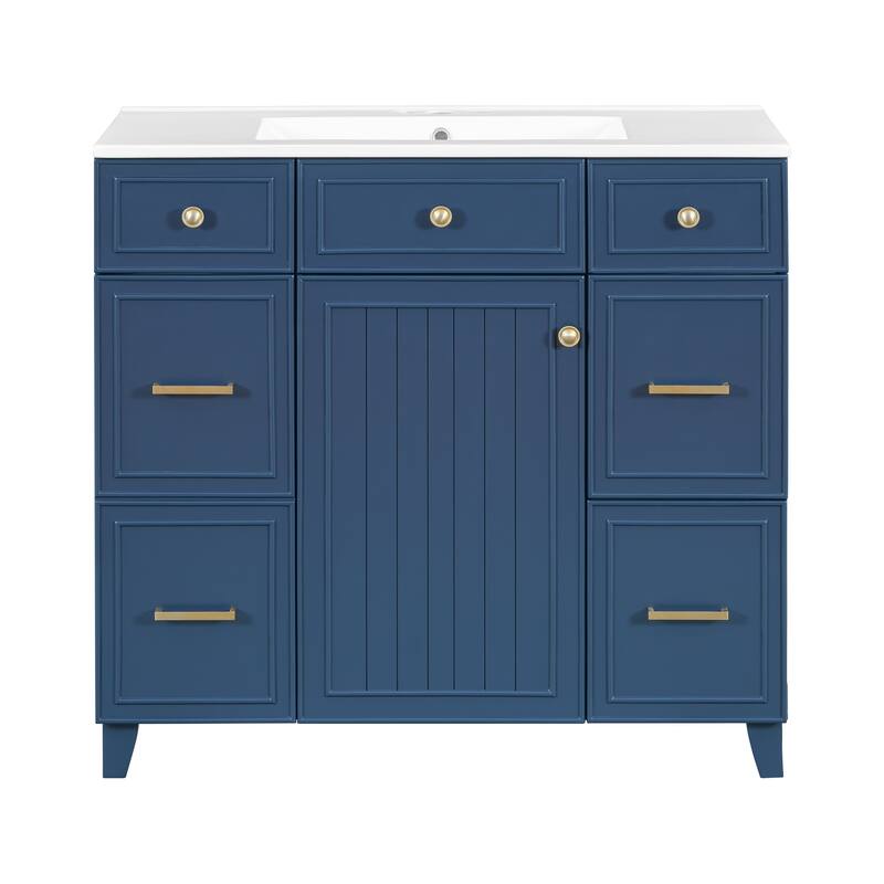 36" Bathroom Vanity with Ceramic Sink