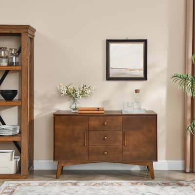 Modern Sideboard Buffet Cabinet Accent Cabinet with Adjustable Shelves, Storage Cabinet with 2 Doors and 3 Drawers
