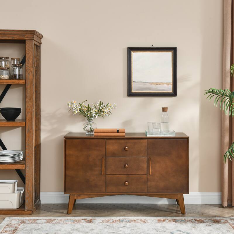 Walnut Hallway Cabinet Sideboard Cabinet Buffet Cabinet Credenza - Walnut