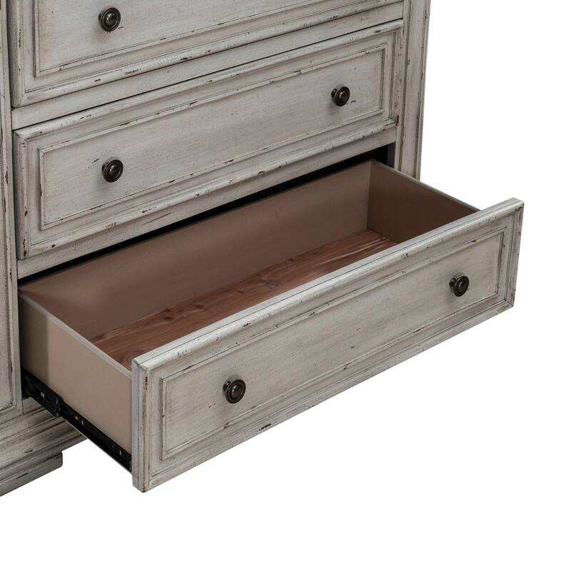 Liberty Furniture Big Valley Panel Bed, Dresser, Mirror, Chest, and Nightstand- California King, King or Queen