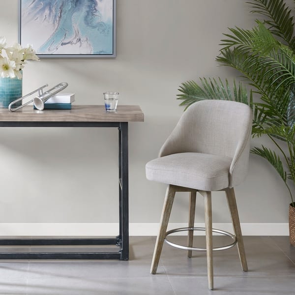 slide 2 of 32, Madison Park Walsh Counter Stool With 360 degree Swivel Seat Grey