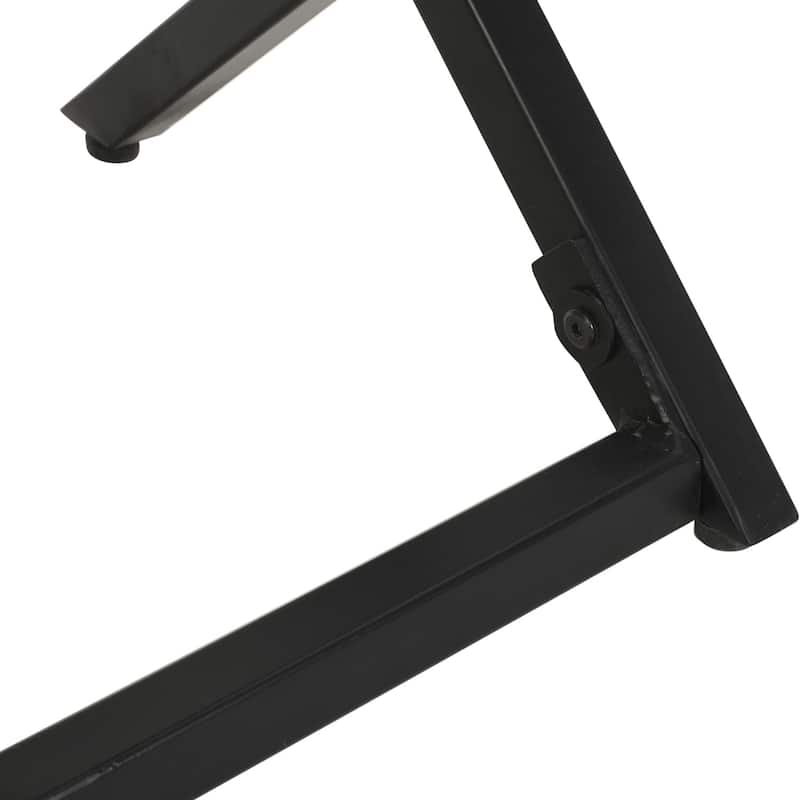 20 in. Brown and Black Round Wood End Table with Angled Legs