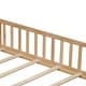 preview thumbnail 5 of 21, Wooden Full Size Floor Platform Bed with Fence and Door for Kids