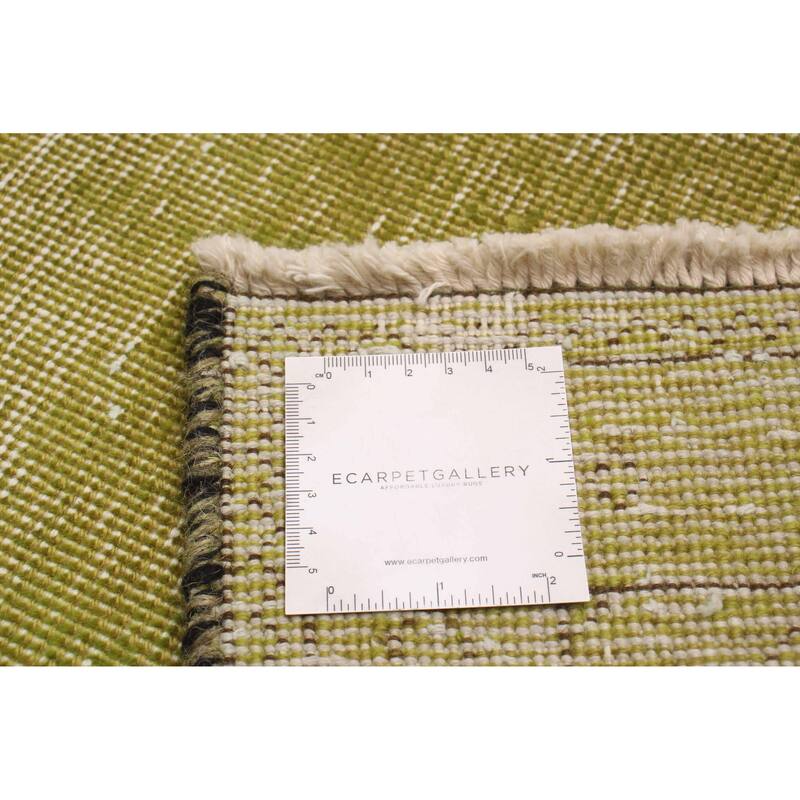 ECARPETGALLERY Hand-knotted Color Transition Lime Green Wool Rug - 7'2 x 10'8