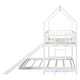 preview thumbnail 12 of 10, Twin over Full House Bunk Bed with Slide and Built-in Ladder, White