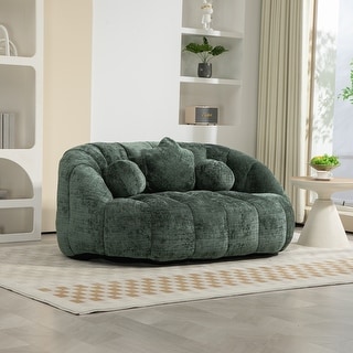 Chenille Bean Bag Loveseat Sofa High Back for Adults and Kids Indoor & Outdoor