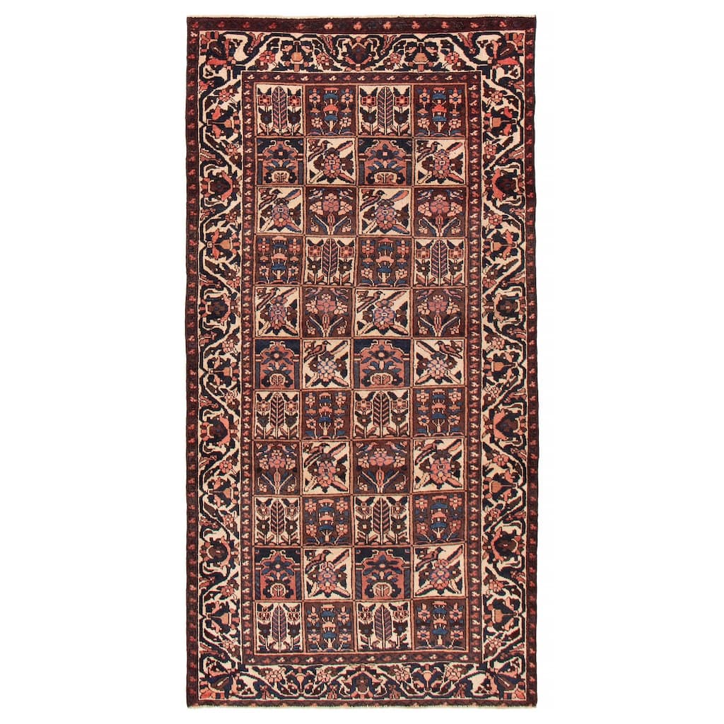 ECARPETGALLERY Hand-knotted Kayseri Vintage Brown Wool Rug - 4'9 x 9'4
