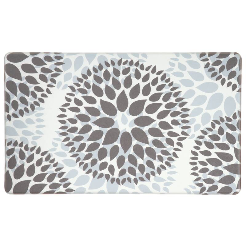 World Rug Gallery Modern Floral Circles Anti Fatigue Standing Mat