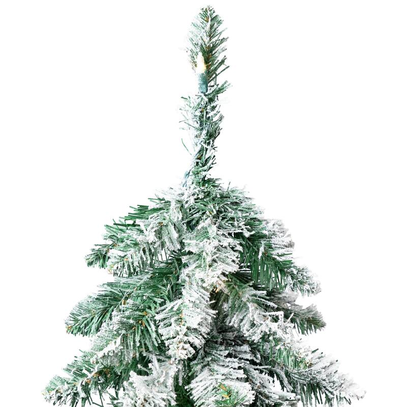 Pre-Lit Pencil Flocked Alpine Artificial Christmas Tree - 3.5' - Clear Lights - 3.5 Foot
