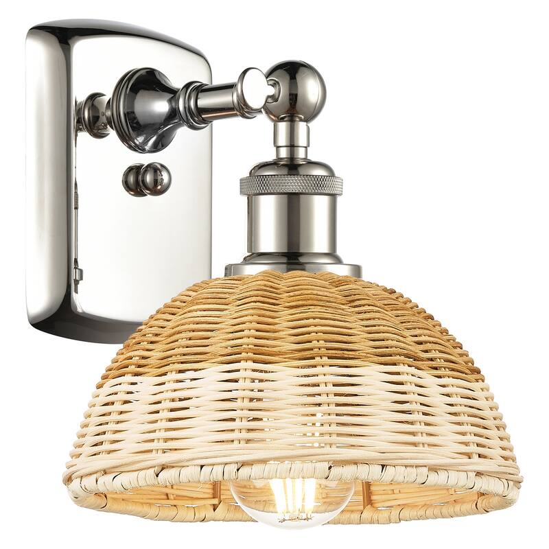 Innovations Lighting 516-1W-8-8 Bristol Natural II Sconce Bristol - Polished Nickel / Natural