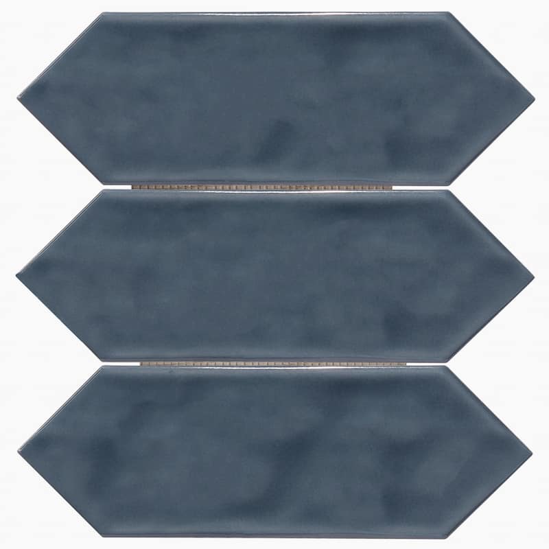 Forio 4" x 12" Picket Glossy Porcelain Mosaic Tile - 5 sheets (4.20 sf) - Blue