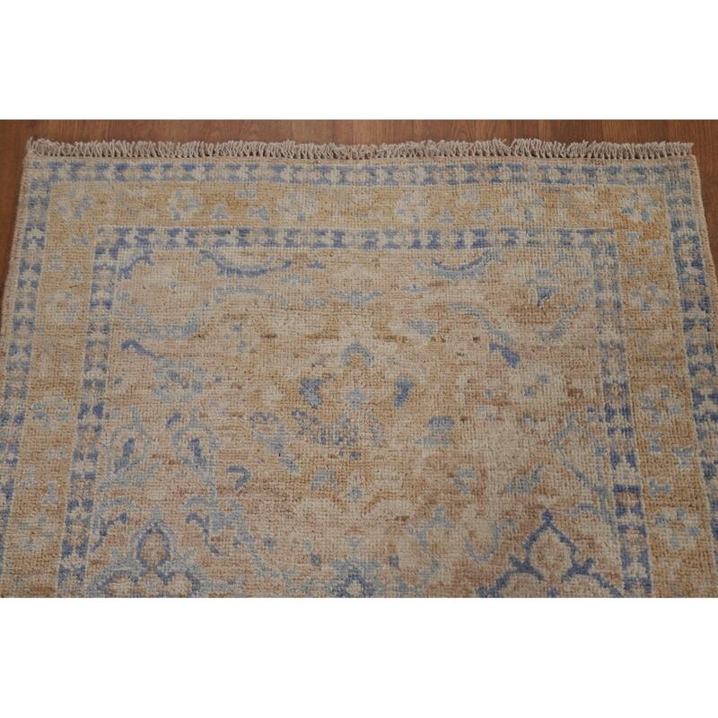 Muted Oushak Oriental Area Accent Rug Hand-Knotted Wool Carpet - 2'11" x 3'10"