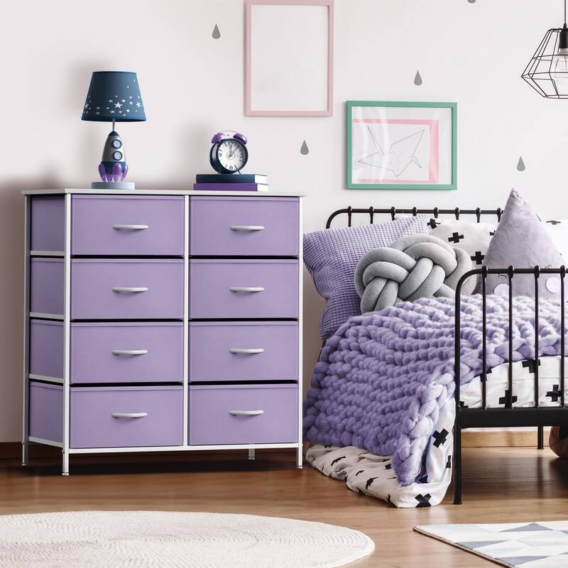 Sorbus Dresser w/ 8 Fabric Bin Drawers- Furniture Storage Chest for Kids Bedroom