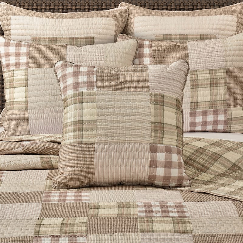 Mayfair Quilt 20" Square Quilted Decorative Throw Pillow