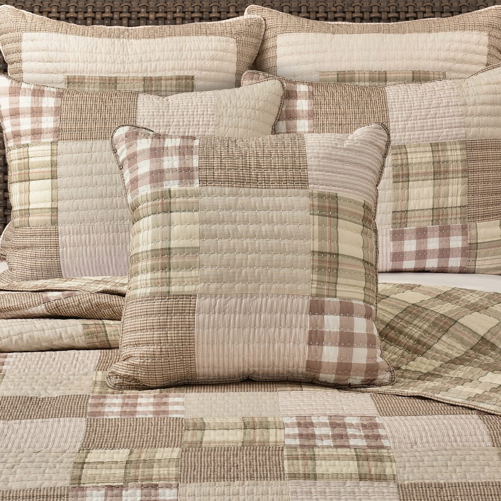 Mayfair Quilt 20" Square Quilted Decorative Throw Pillow
