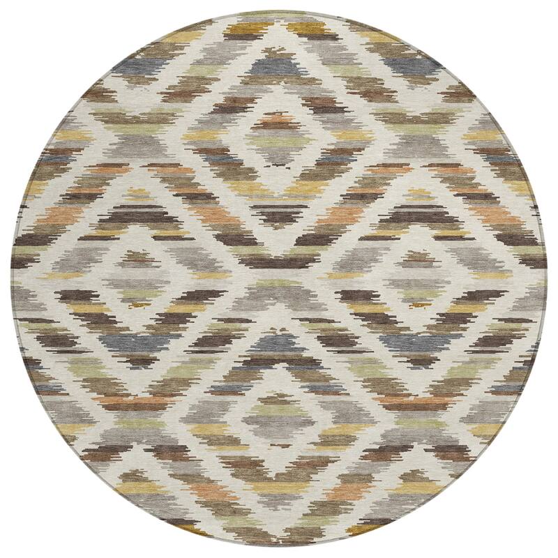 Machine Washable Indoor/ Outdoor Global Diamdon Chantille Rug