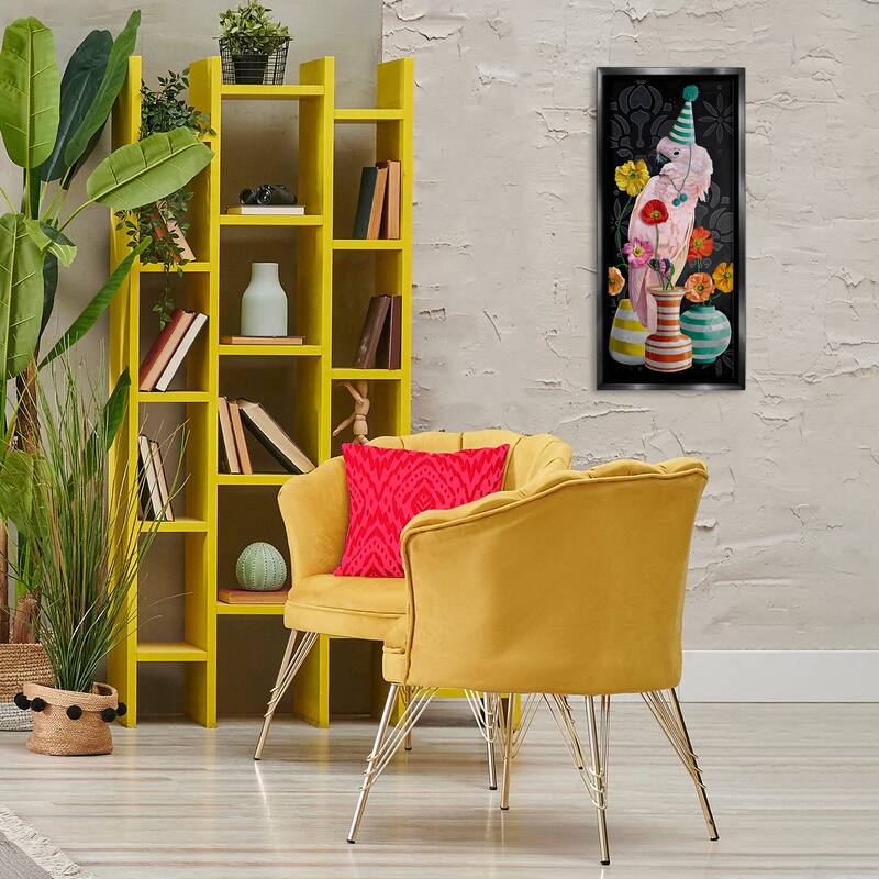 Stupell Cockatoo & Striped Vases Framed Floater Canvas Wall Art Design By Heather Gauthier