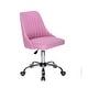 preview thumbnail 15 of 32, Porthos Home Jarvis Fabric Upholstered Office Chair with Chrome Base Pink