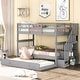 preview thumbnail 34 of 46, Functional Design Wood Bunk Bed with Trundle, Storage Staircases and Guardrails for Safety Guaranteed