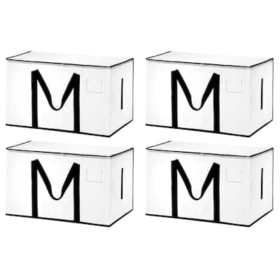 4 Pcs Extra Large Moving Bags Large Bag with Handles and Zipper - Transparent
