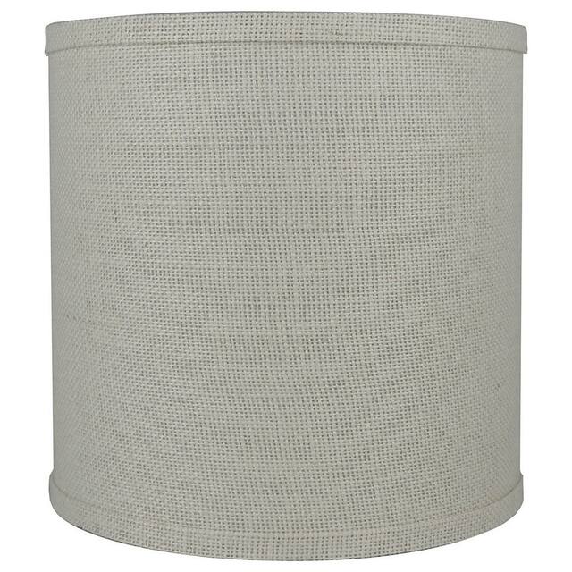 Classic Burlap Drum Lampshade, 8-inch to 16-inch Bottom Size Available - 10" - Cream