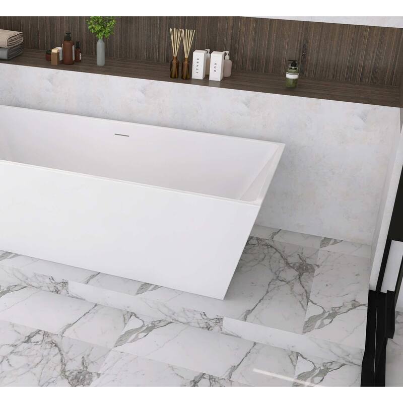 Timothy Soaking Rectangular Bathtub in Glossy White