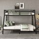 preview thumbnail 1 of 7, Twin XL over Queen Metal Bunk Bed With 2 Side Ladder Black