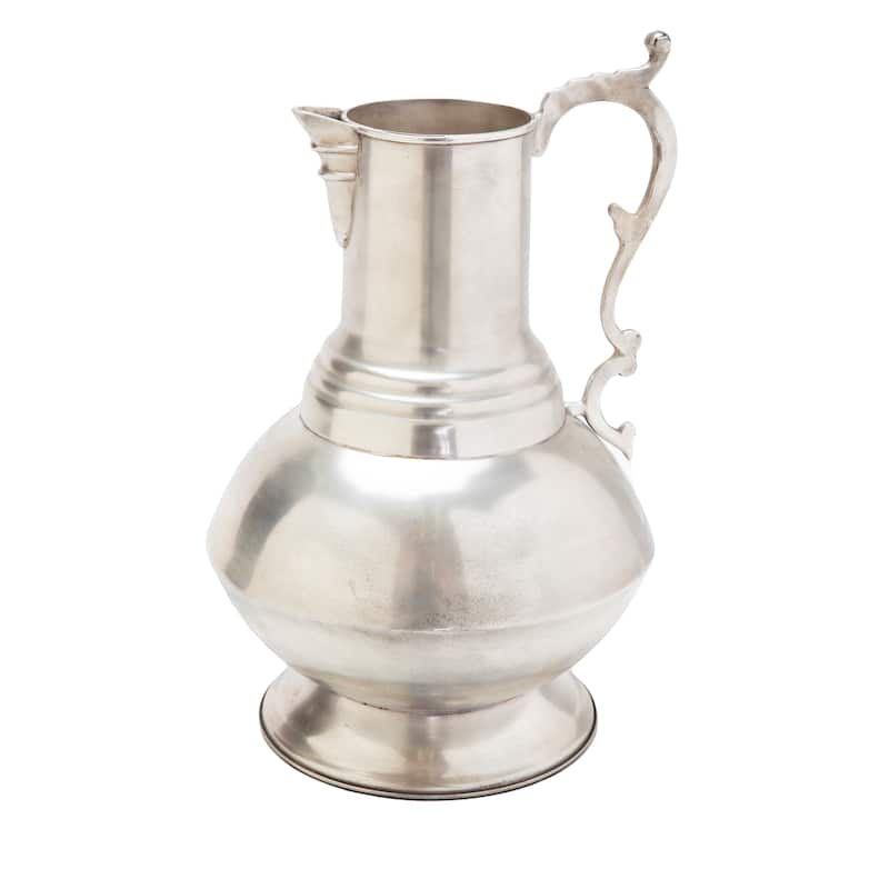 Antique Silver Decorative Pitcher Vase - 9.5x9.5x15.5