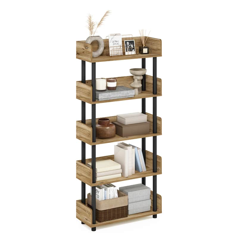 Furinno Turn-N-Tube 5-Tier Toolless Freestanding Multipurposes Display Rack, Espresso