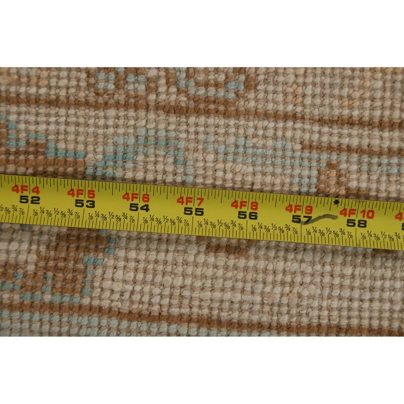 Hand Knotted Oriental 100% Wool Carpet Transitional Geometric Navy Blue & Blues Oushak Area Rug - 2' 11'' X 2' 1''