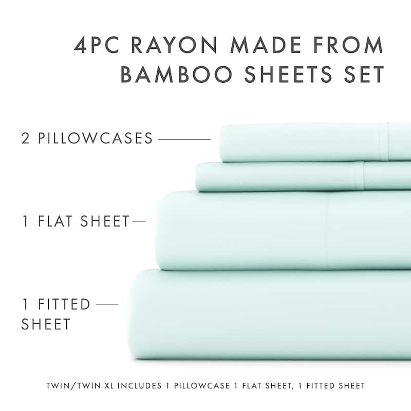 Simply Soft Premium Rayon from Bamboo 4-piece Luxury Bed Sheet Set