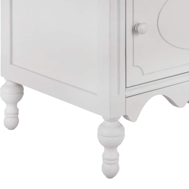 Christopher Knight Home - Marwood Carved Wood Nightstand with Soft-Close Slides and Gourd Legs