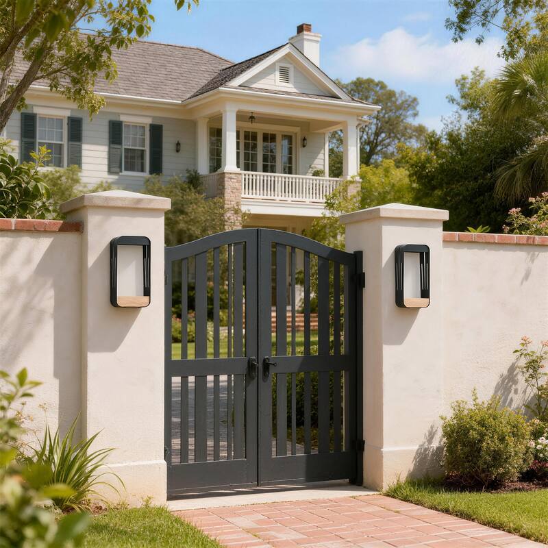 Modern Rectangular Iron Outdoor Wall Light - 2 pack - Large