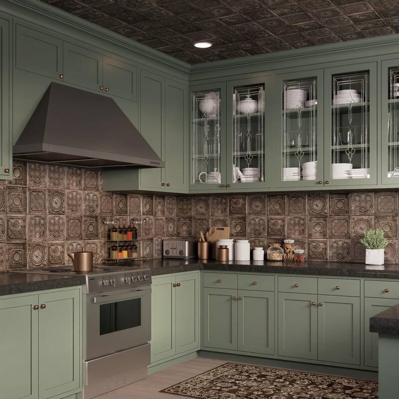 Merola Tile Ritz Ossidato Nero 7-7/8" x 7-7/8" Ceramic Wall Tile - Case (25 Tiles)