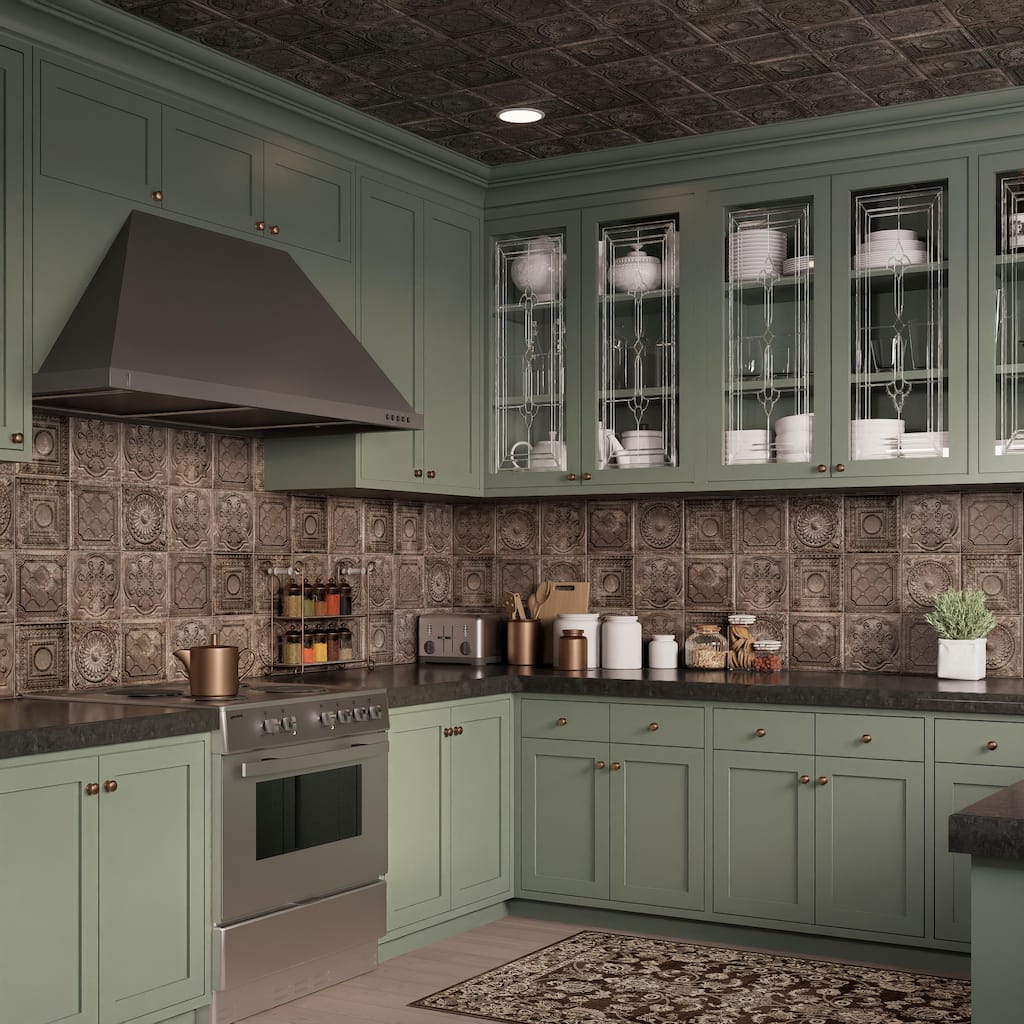 Merola Tile Ritz Ossidato Nero 7-7/8" x 7-7/8" Ceramic Wall Tile