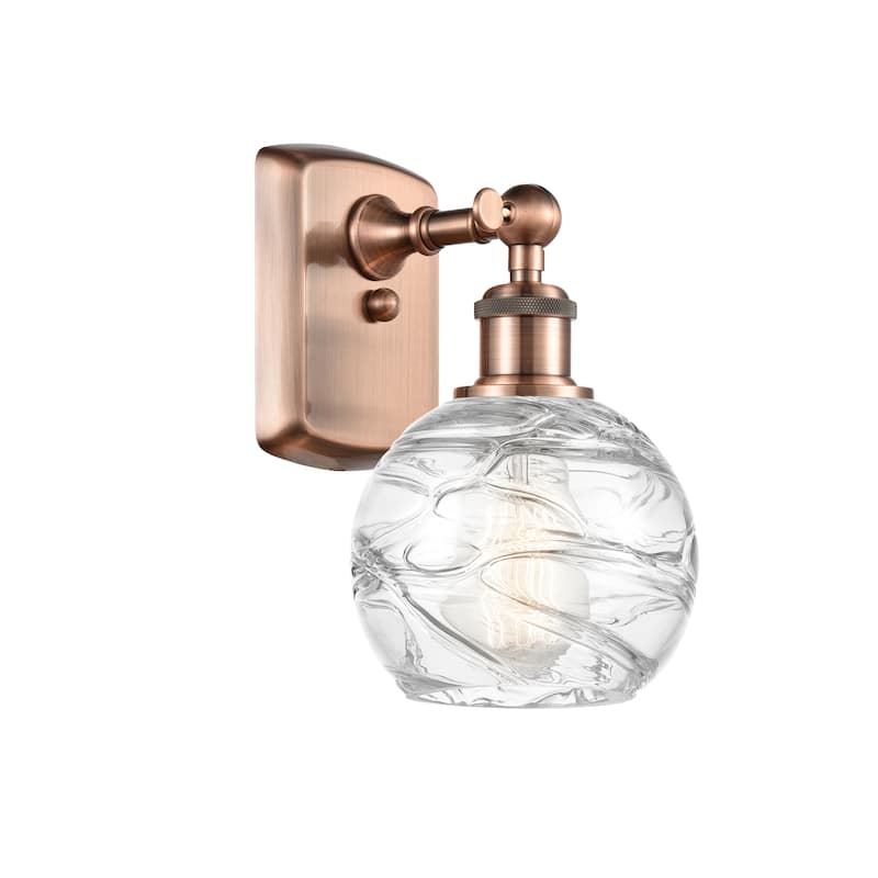Innovations Lighting Athens Deco Swirl - 1 Light 6" Sconce - Antique Copper