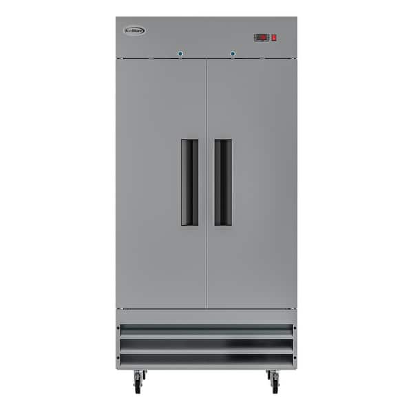 KoolMore 39 in. Commercial Stainless Steel 2-Door Reach-In Freezer, 35 ...