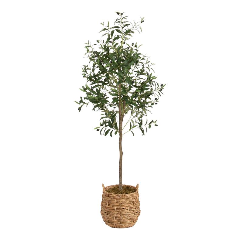 Kate and Laurel Oliveira Faux Olive Tree - 5ft - Natural