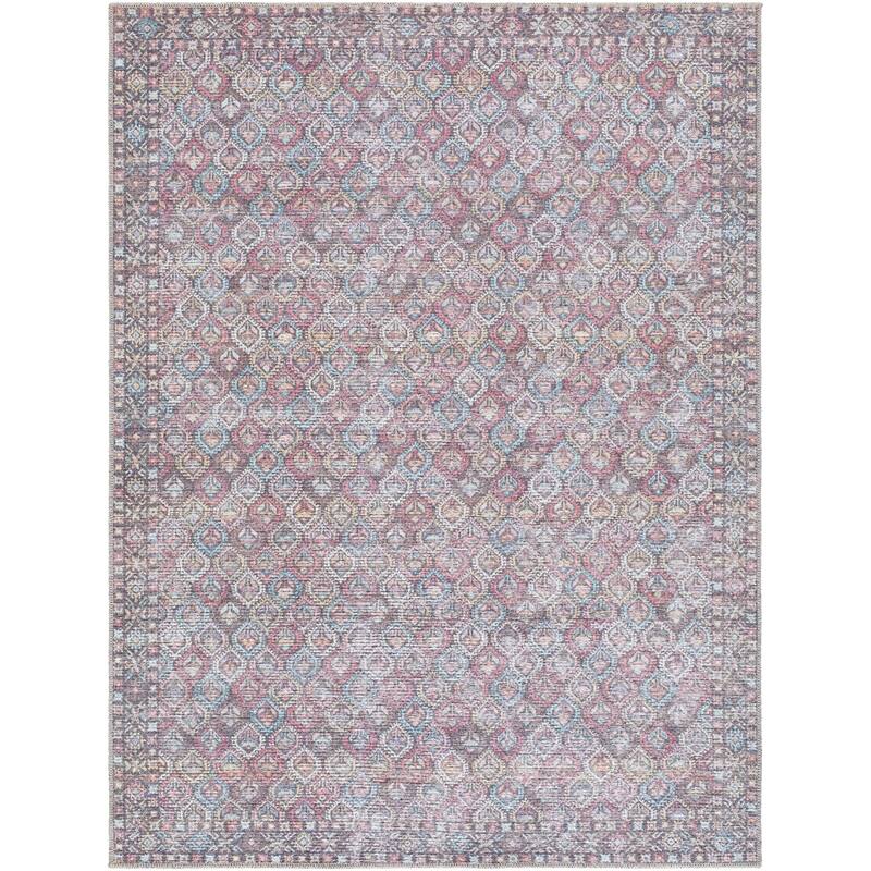 Livabliss Traditional Vinny Diamond Washable Area Rug