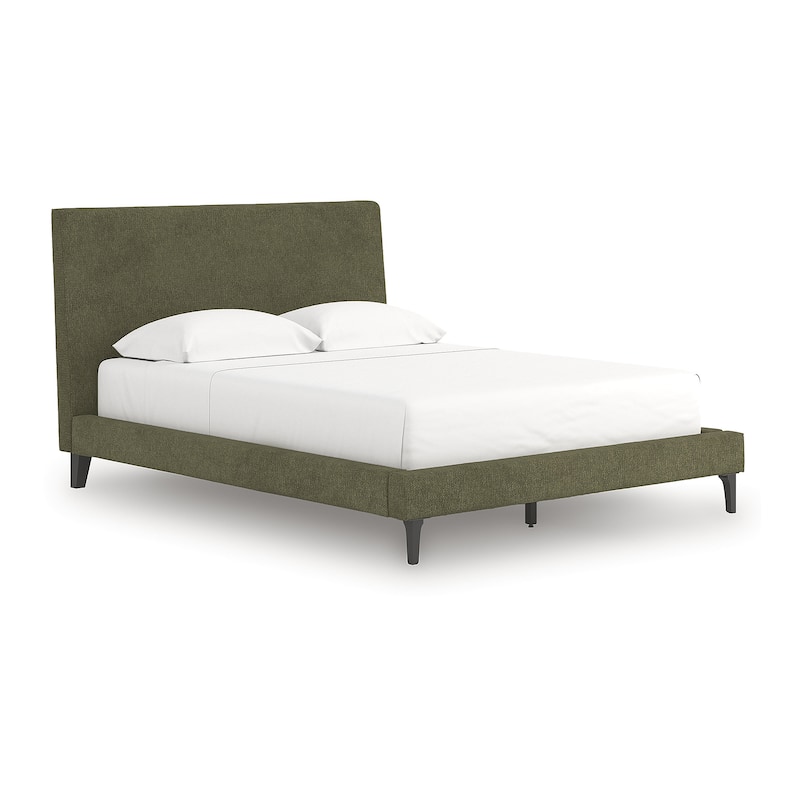 Signature Design by Ashley Zadilyn Sage Green Upholstered Bed with Roll Slats