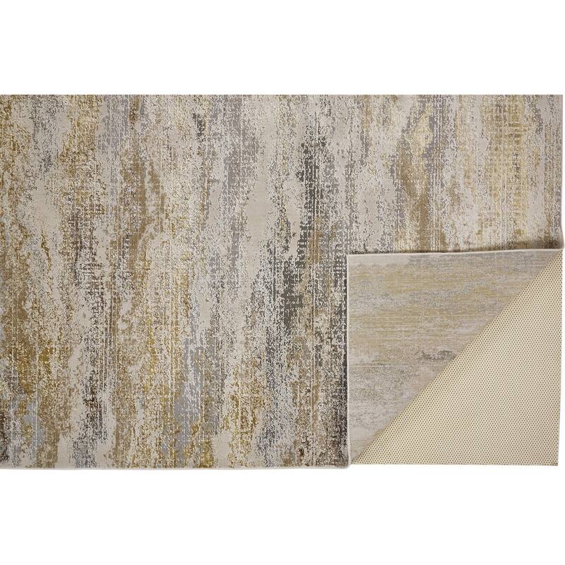 Zinap Abstract Modern Non Skid Woven Area Rug By HomeRoots - 4' x 6'