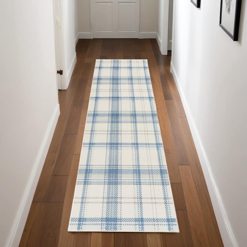 Power Loomed Traditional Area Rug - 90' X '27' X '0.5 - 90' X '27' X '0.5 - Oxford Blue - Runner