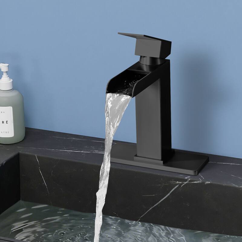 Topcraft Single Handle Waterfall Bathroom Faucet with Baseplate