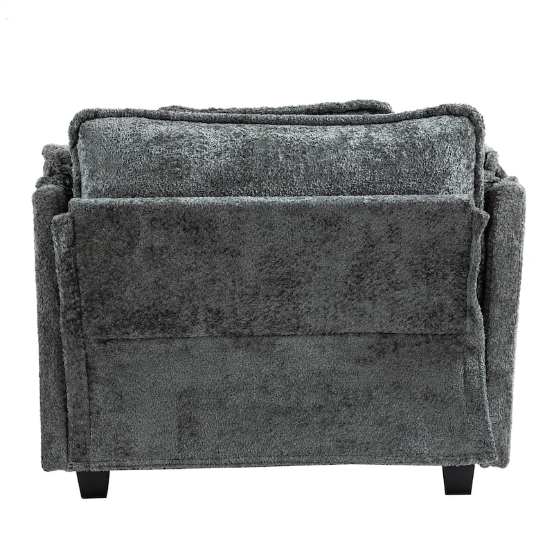 Portable ottoman, Single Sofa Bed with Wider seat,Double deep cushion,Strong wrapping of thick armrests