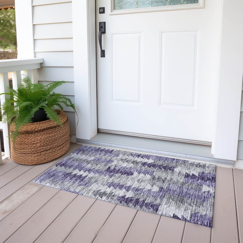 Machine Washable Indoor/ Outdoor Chantille Modern Moroccan Boho Rug