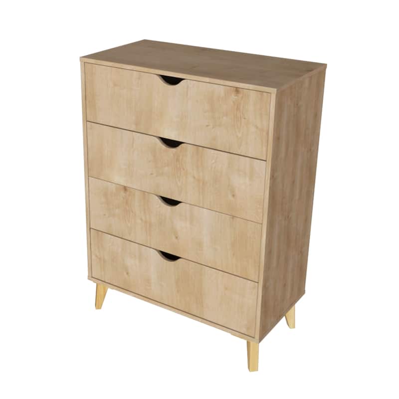HomeRoots 30" Natural Four Drawer Standard Chest