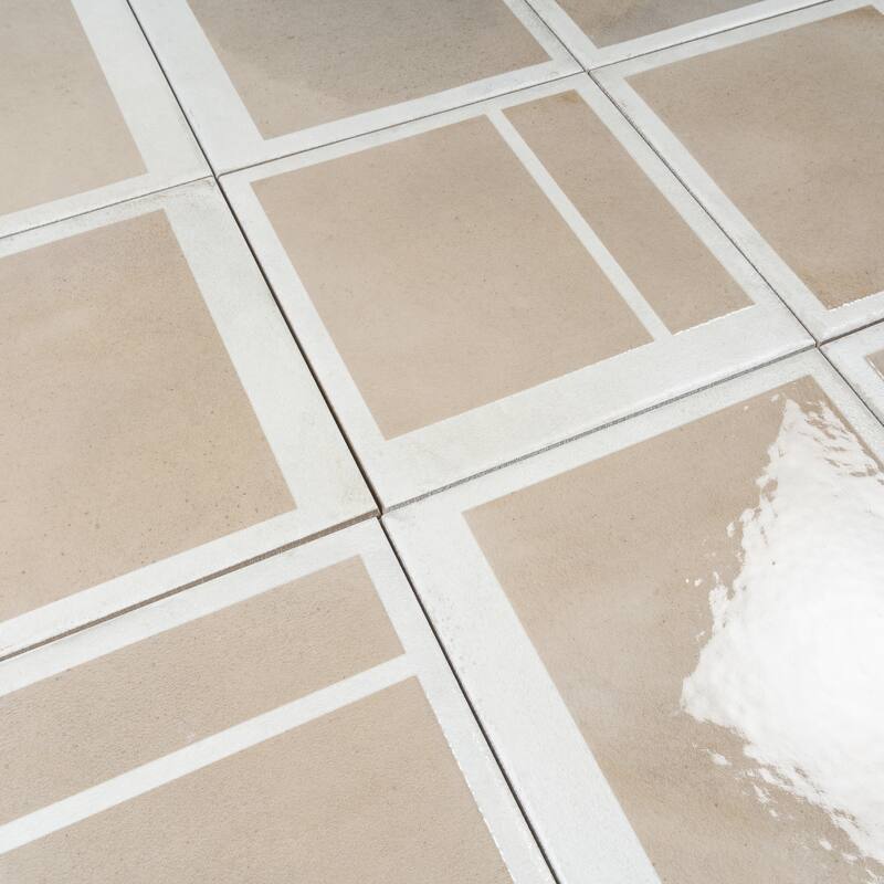 Cadence 8x8 Gray Beige Porcelain Square Motif Wall and Floor Tile (12.49 sq ft/case) - 29 Pack