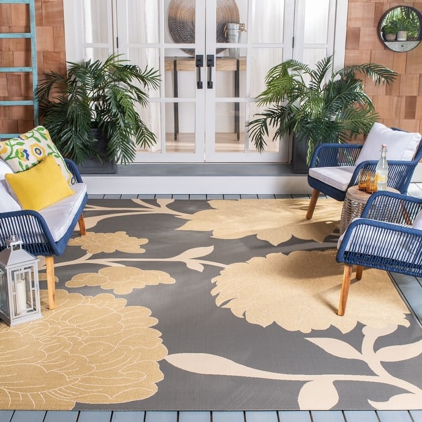 SAFAVIEH Courtyard Alison Floral Indoor/ Outdoor Patio ...