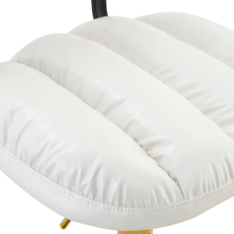 Adjustable Height Swivel Bar Stools Set of 2, PU Leather Upholstered Bar Stools, Dining Chairs with Metal Base & Footrest