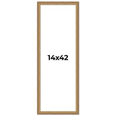 14x42 Frame Red Solid Wood Picture Frame Width 1.75 Inches | Interior Frame Depth 1 13/16 Inches
